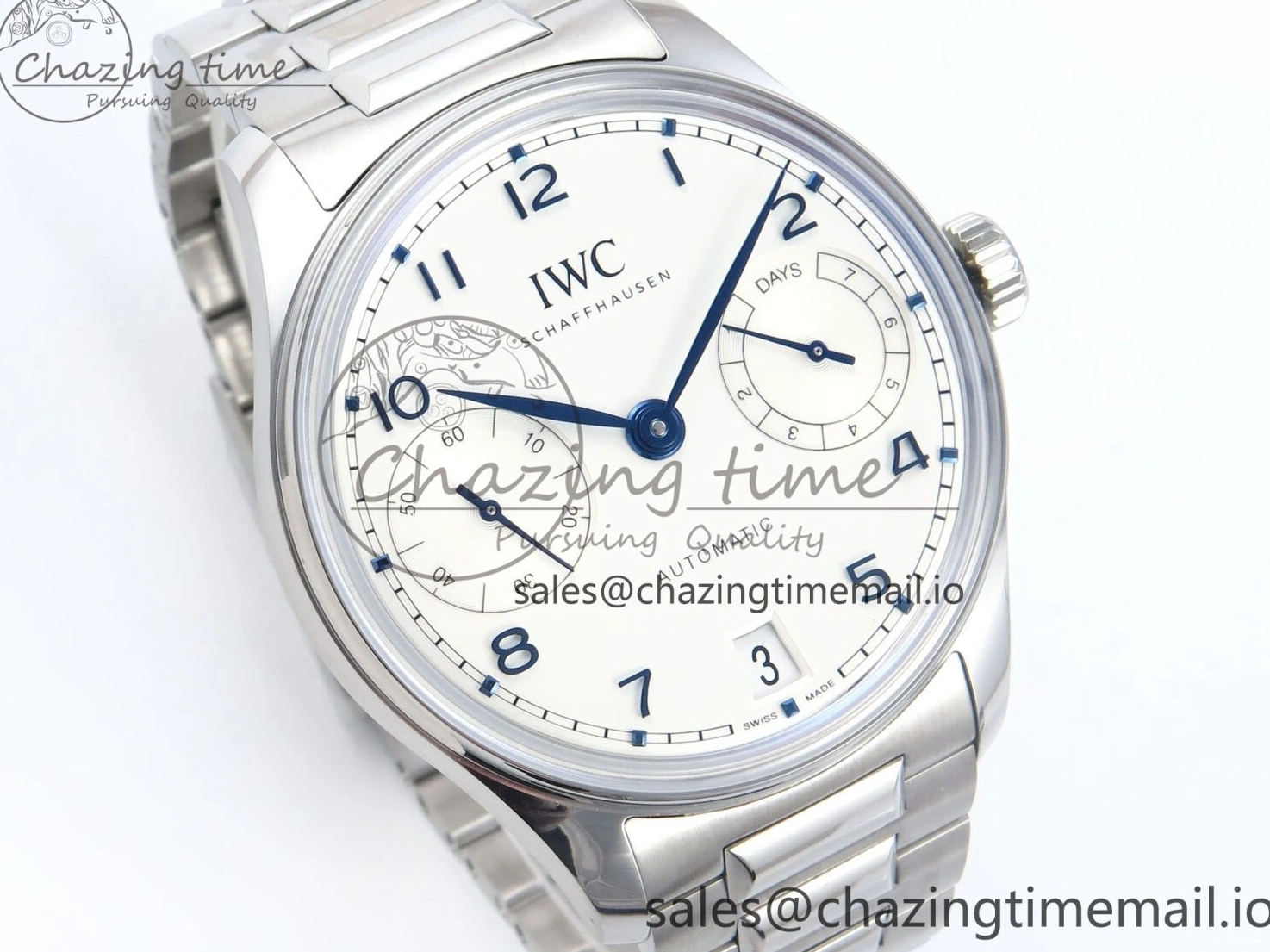 MIROTIME 0112 Portugieser Auto IWC0562C APSF 1:1 Best Edition White Blue Dial on SS Bracelet A EasyCare 6992